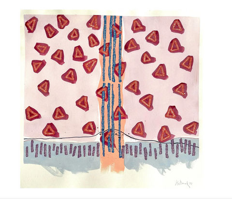 Barbara Beck 2007 Abstract Watercolor Painting on Paper