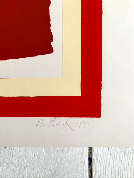 Barbara Beck 1971 Mid Century Modern Screen Print on Paper