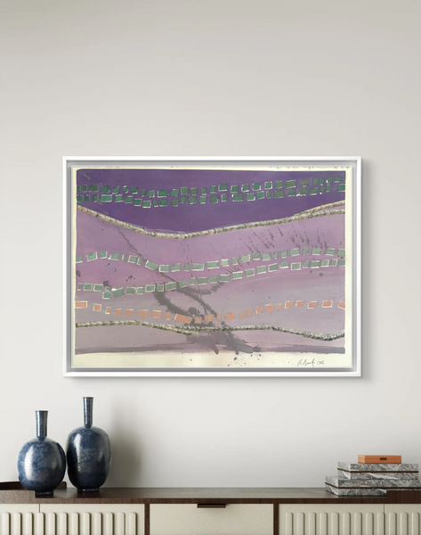 Barbara Beck 1986 Abstract Acrylic Painting on Paper