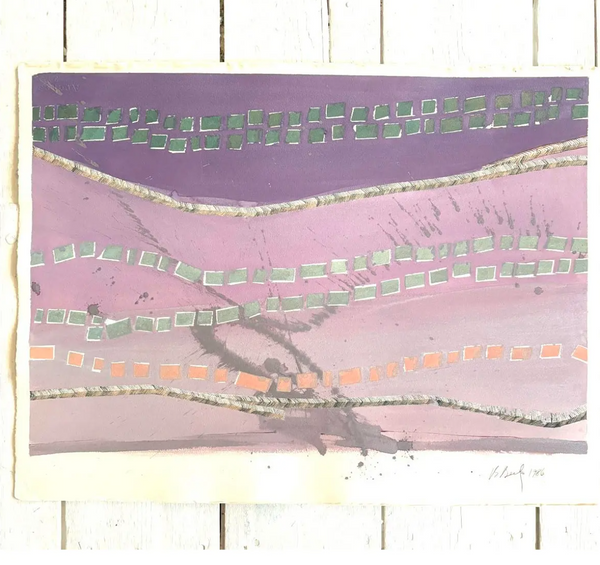 Barbara Beck 1986 Abstract Acrylic Painting on Paper