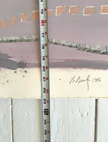 Barbara Beck 1986 Abstract Acrylic Painting on Paper