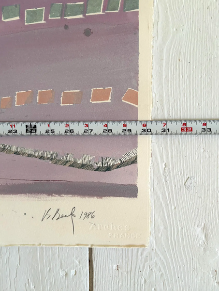 Barbara Beck 1986 Abstract Acrylic Painting on Paper