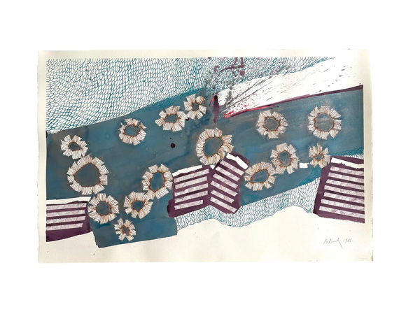 Barbara Beck 1986 Abstract Watercolor Painting on Paper