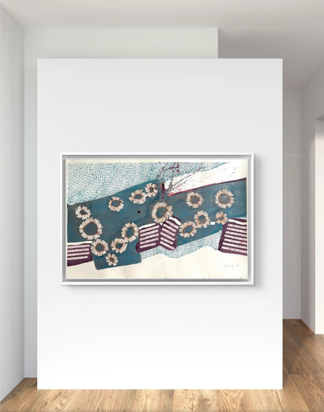 Barbara Beck 1986 Abstract Watercolor Painting on Paper