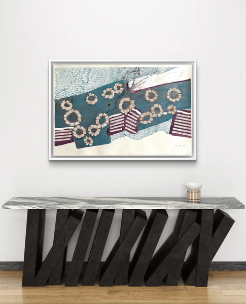 Barbara Beck 1986 Abstract Watercolor Painting on Paper