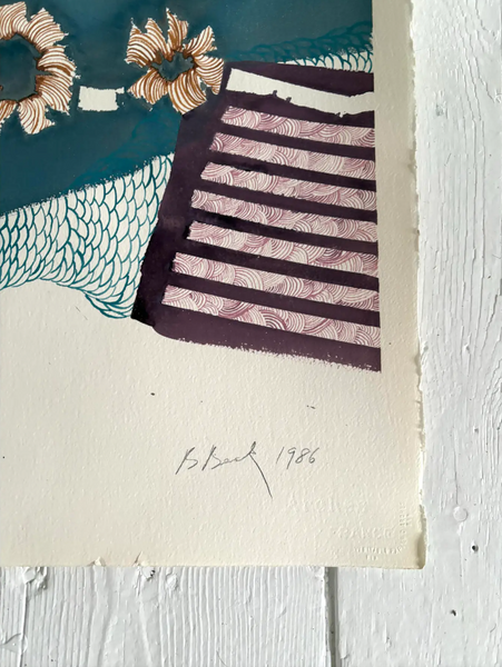 Barbara Beck 1986 Abstract Watercolor Painting on Paper