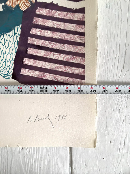 Barbara Beck 1986 Abstract Watercolor Painting on Paper