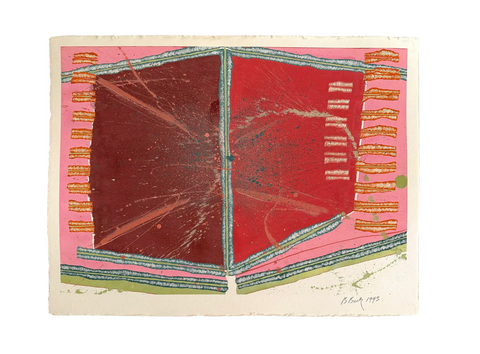 Barbara Beck 1993 Abstract Acrylic Painting on Paper