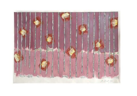 Barbara Beck 1988 Abstract Watercolor Painting on Paper