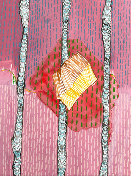 Barbara Beck 1988 Abstract Watercolor Painting on Paper