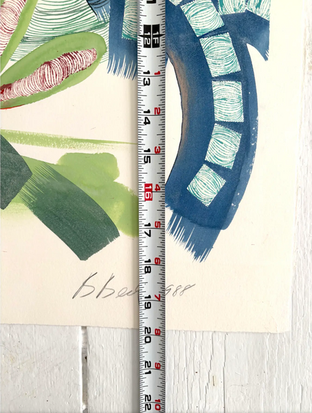 Barbara Beck 1988 Abstract Watercolor Painting on Paper