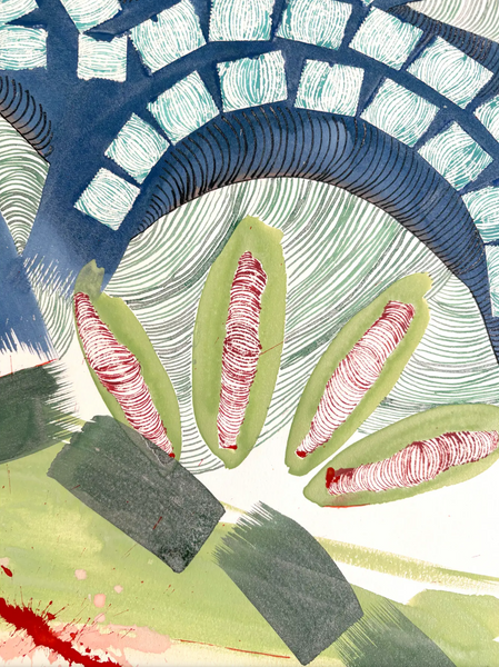 Barbara Beck 1988 Abstract Watercolor Painting on Paper