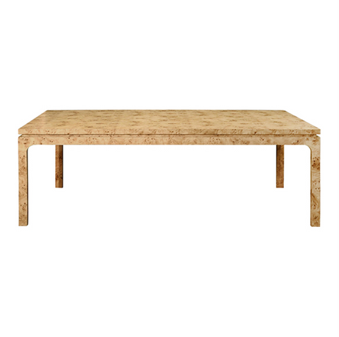 Adams Modern Light Burl Wood 86" Rectangular Dining Table