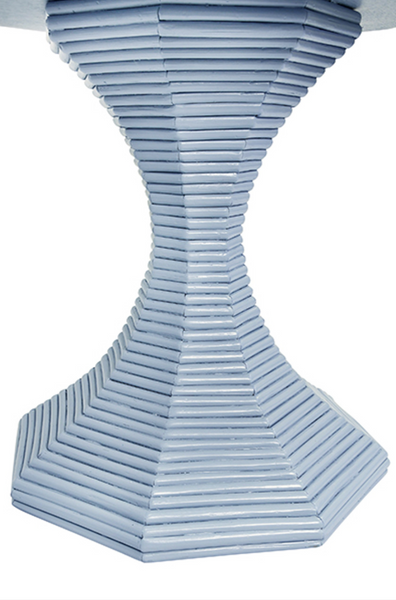 Octavia 24.25" Octagonal Light Blue Rattan Feature Table