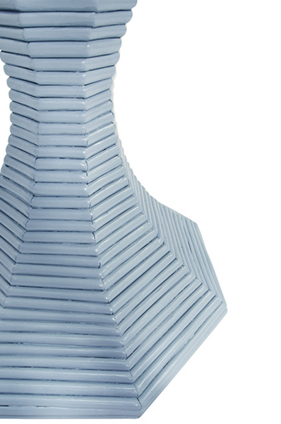 Octavia 24.25" Octagonal Light Blue Rattan Feature Table
