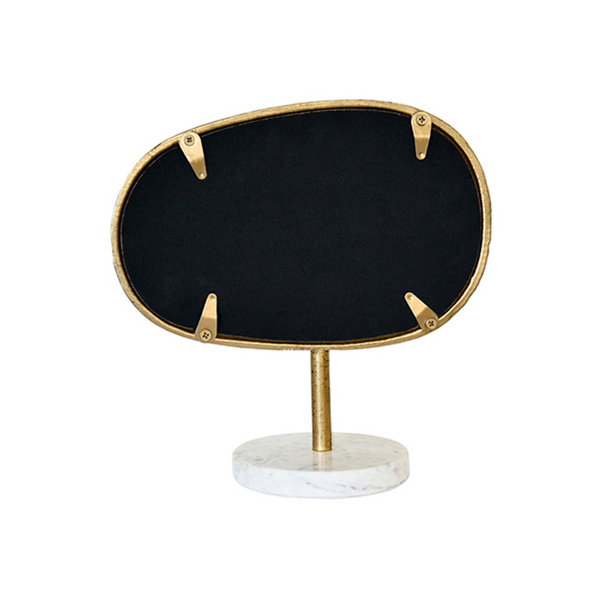 Moe Aged Gold and Marble Tabletop Mirror