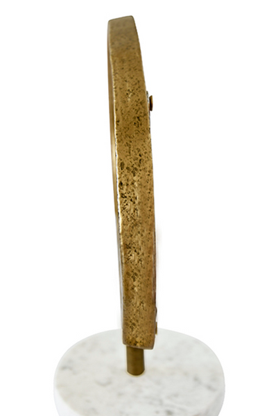 Moe Aged Gold and Marble Tabletop Mirror