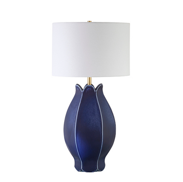 Mae Navy Blue Matte Glazed Ceramic Table Lamp