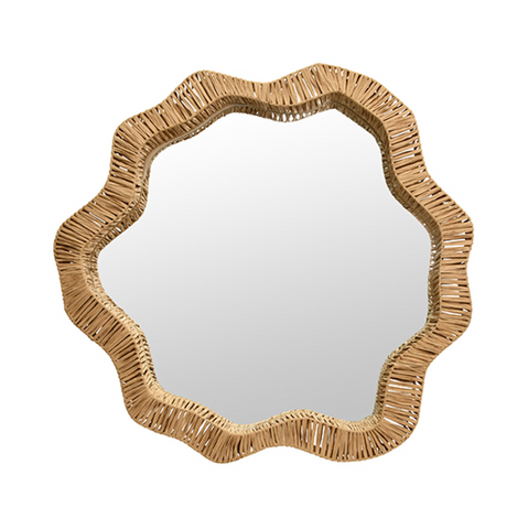 Komodo Natural Rattan Organic Shaped Wall Mirror