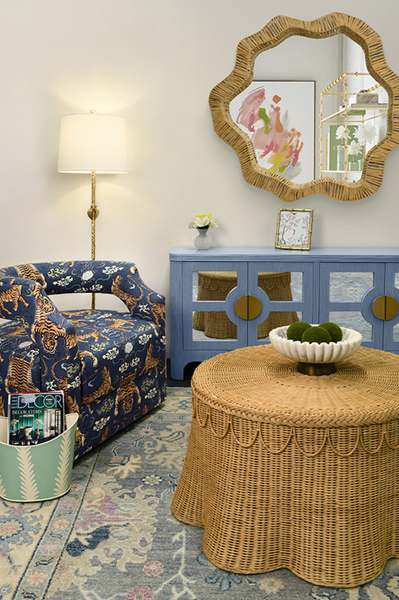 Komodo Natural Rattan Organic Shaped Wall Mirror