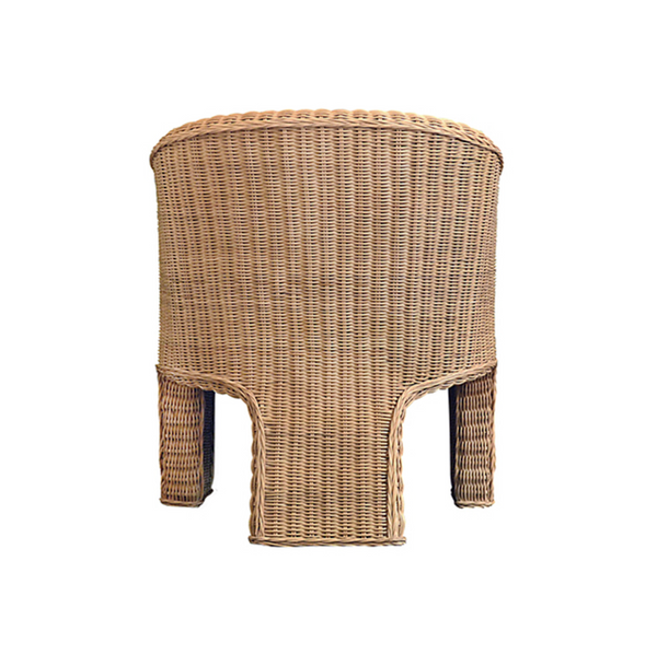 Giza Rattan Three Leg Lounge Chair With Ivory Performance Linen Cushion