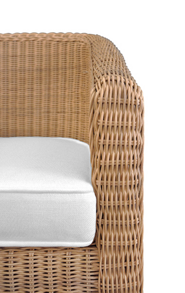 Giza Rattan Three Leg Lounge Chair With Ivory Performance Linen Cushion