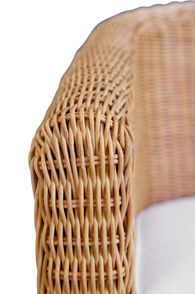 Giza Rattan Three Leg Lounge Chair With Ivory Performance Linen Cushion