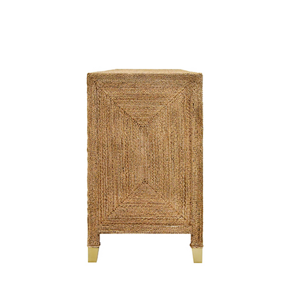 Casey Wrapped Rope Four Door Buffet With Satin Brass Hardware