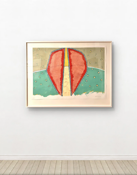 Barbara Beck 2000 Abstract Watercolor Painting on Paper in Original Wood Frame