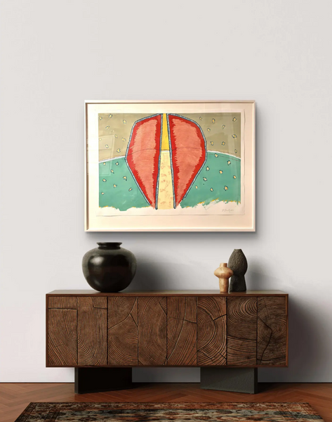 Barbara Beck 2000 Abstract Watercolor Painting on Paper in Original Wood Frame