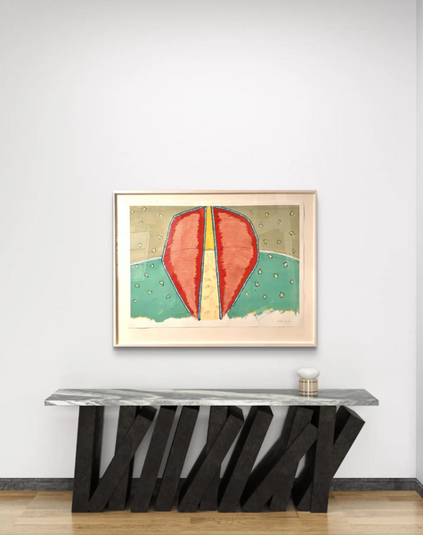 Barbara Beck 2000 Abstract Watercolor Painting on Paper in Original Wood Frame