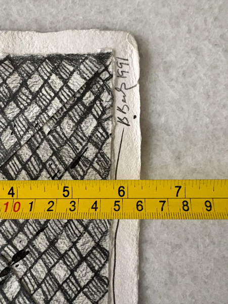 Barbara Beck 1991 Abstract Painting on Paper - Black Paint and Graphite