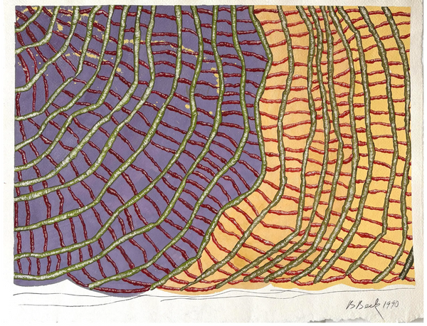 Barbara Beck 1993 Abstract Painting on Paper