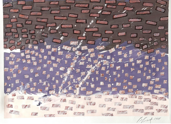 Barbara Beck 1988 Abstract Painting on Paper