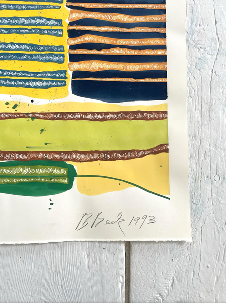 Barbara Beck 1993 Abstract Painting on Paper