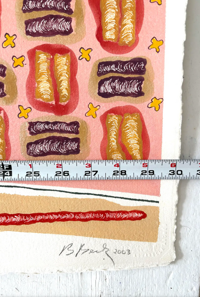 Barbara Beck 2003 Abstract Geometric Watercolor Painting on Paper