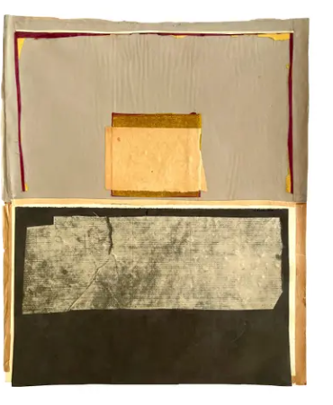 Barbara Beck 1960s Abstract Mixed Medium Paper Construction Art Piece