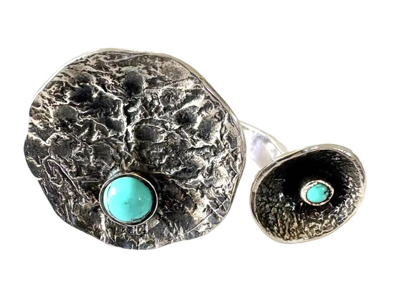 Hans Gehrig Sterling Silver and Turquoise Modernist Ring