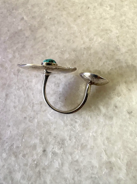 Hans Gehrig Sterling Silver and Turquoise Modernist Ring