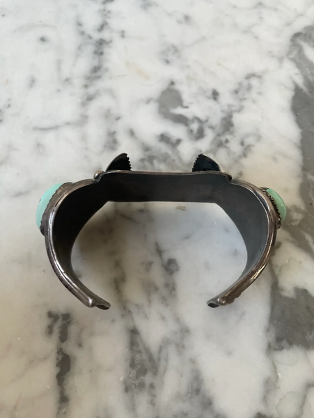 Native American Sterling Silver and Turquoise Watch Band Cuff Bracelet