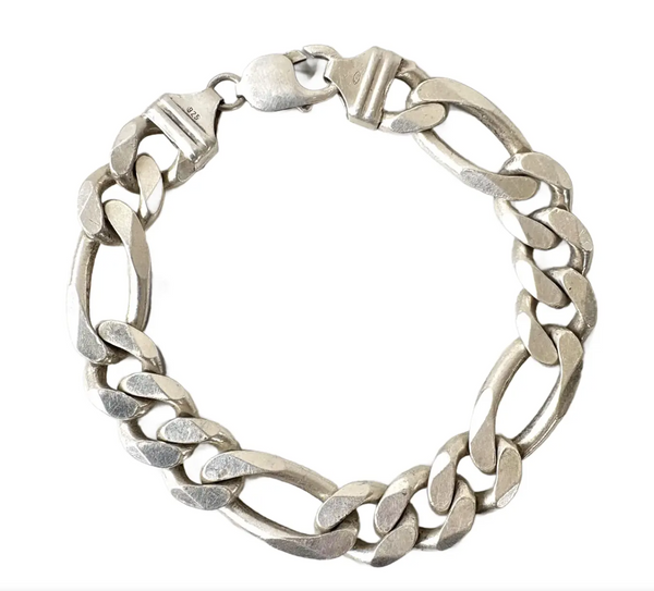 Vintage Italian Chunky Sterling Silver Link Bracelet