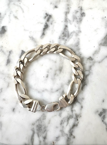 Vintage Italian Chunky Sterling Silver Link Bracelet