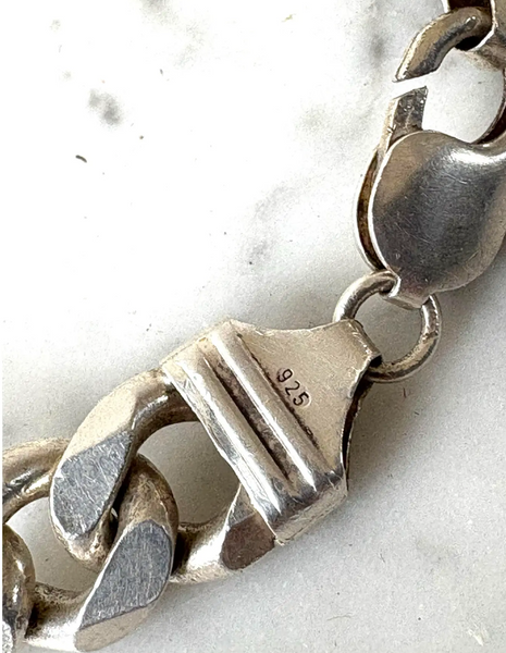 Vintage Italian Chunky Sterling Silver Link Bracelet