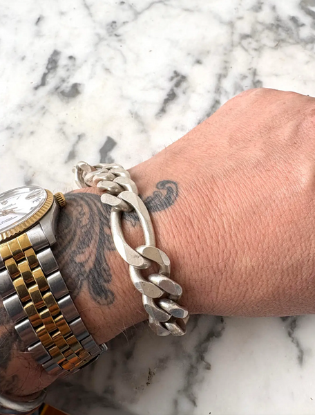 Vintage Italian Chunky Sterling Silver Link Bracelet