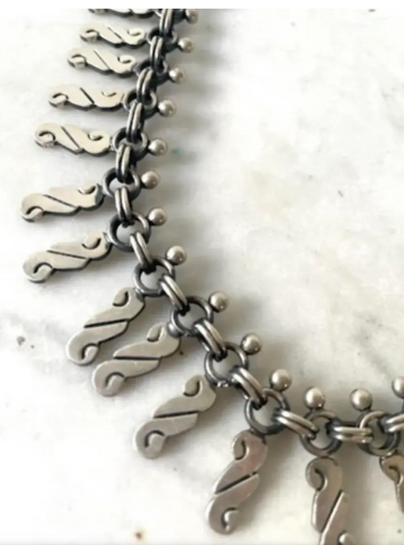16" Vintage 1980s Dulce Sterling Silver Spray Link Necklace