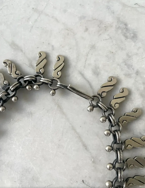 16" Vintage 1980s Dulce Sterling Silver Spray Link Necklace