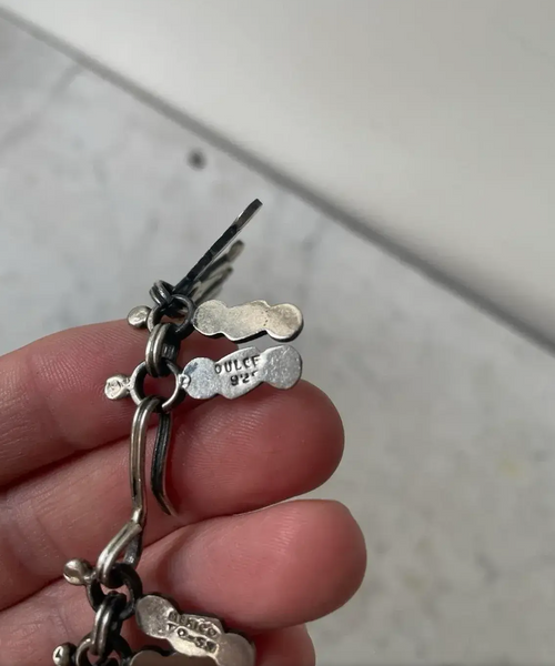 16" Vintage 1980s Dulce Sterling Silver Spray Link Necklace