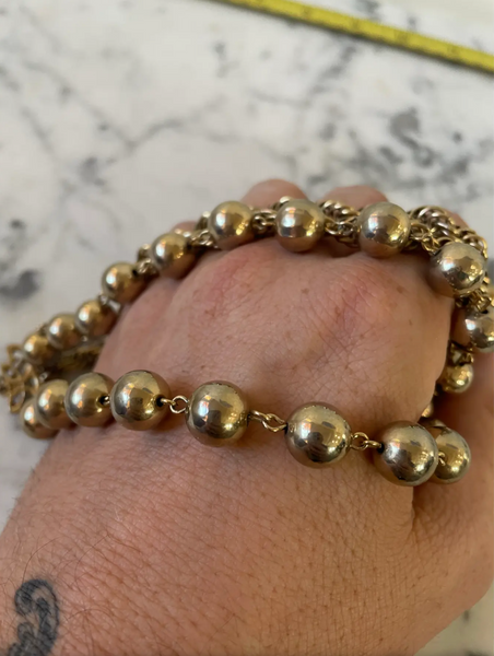 Vintage Multi Level Gold Tone Chain and Beads Necklace