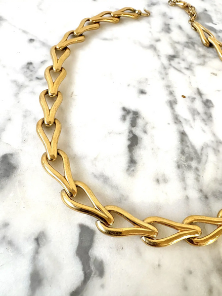 Vintage Monet Goldtone Chain Link Necklace