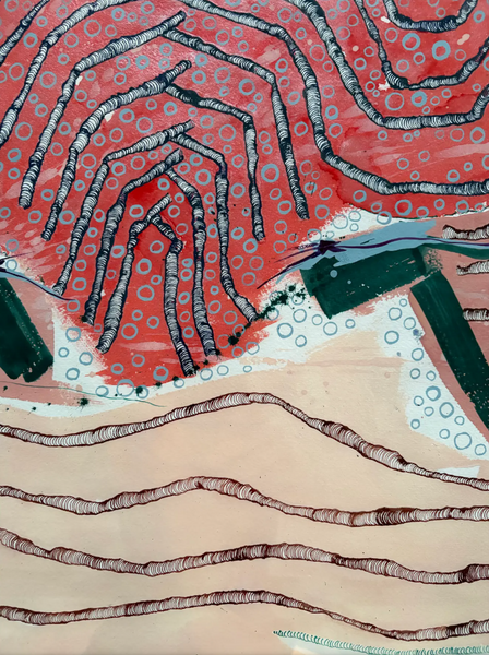 Barbara Beck 1998 Framed Abstract Painting on Paper